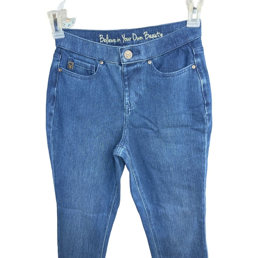 Belle by Kim Gravel‎ Flexibelle Rollabelle Jean Washed Indigo Petite 0 NWOT - Picture 5 of 9